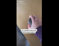 Collab BitchIG2 - Girl paints wood dresser gold and green