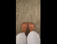 Curling up painted toenails trick 