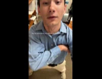 Man flexing his own office 