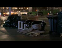 Man lie down on the trash heap