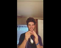 Guy moves white cord like scan filter