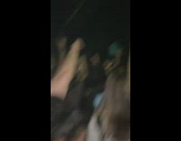 crowd concert jumps girl scared face