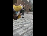 Woman photographer talk dog good vibes pictorial