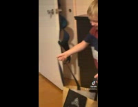 Kids gives mom girl dinner 