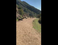 Two women training bra tiktok dance on the trail