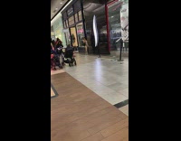 Woman leopard dress mall store photo shoot