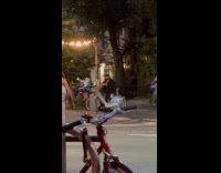 Collab WINY - Man ride locked bike and pedal backwards