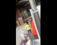 Yellow jacket little boy says hi falls 