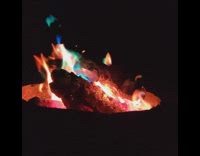 Bonfire burns in multiple colors 