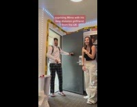 Long distance relationship girlfriend surprises boyfriend