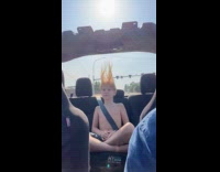 Kid hair go upwards inside topless Jeep