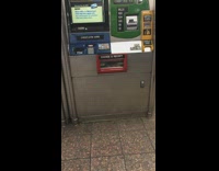Pt. 2 Rat crawls inside ATM change and receipt slot, tail sticking out