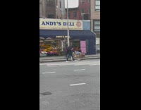 Woman skiing gear outfit walk on street