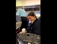 Woman makes random noises inside the airplane