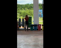 Collab IITW - Lady Dance and Record Herself at Gas Station