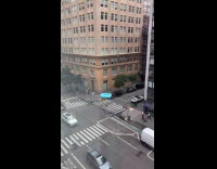 Submitter shows inflatable pool on street post