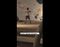 Man white shirt tiktok dance park nighttime