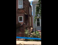 Brown house building missing side wall fail 