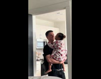 Collab ClipsIG - Kid happy to see dad home from work 