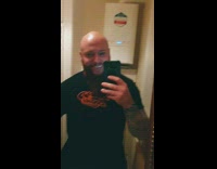 Guy would rather do this than pet scary dog 