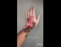 Girl with dragon tattoo birthmark dual tone on hand