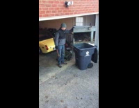 Man breaks mirror shattered all over garage