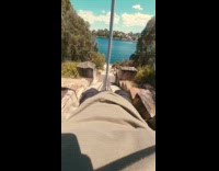 Man POV with toy gun hits groin