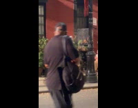 Actors film movie walks down the street