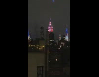 Weird empire state building lights going off