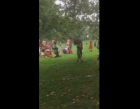 Native americans gather in park for festival