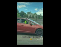 Collab BitchMP - Tall guy with head out of sunroof of red car