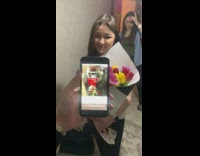 Taking picture of girl with flowers prank 