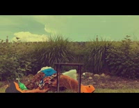 Eagle mascot in blue Eagles 00 jersey does the bottle cap challenge, kick and spills Sprite