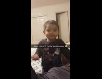 Little boy dancing to music swae lee in bed