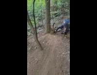 Woman falls off bike onto her face 