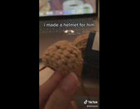 Woman makes helmet for boyfriend 