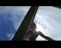Guy bungee jumps in South Africa 