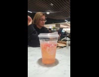 Cup moves on table after being tapped