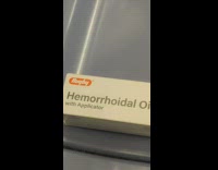 Box of hemorrhoidal ointment left on subway seat 