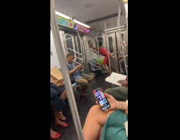 Random woman twerks wildly on train ride