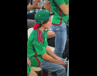 Mexico football team kid fan cry audience