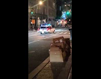 Submitter shows ghostbusters car driving around city