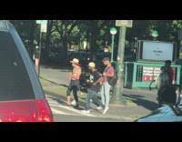 Shirtless cowboy stands in the middle of crosswalk Part 2
