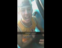 guy yellow shirt throwing up in toilet