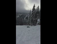 Ski backflip jump trick fail 