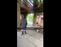 Filmer scares weird man that approaches him