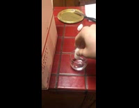 Couple with white packing peanuts on their face 