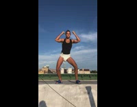 Man wear diaper dance on rooftop ledge