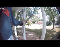 Woman in rollerblades fell down the porch