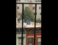 Collab winy - Two nuns blue habit talk on building rooftop